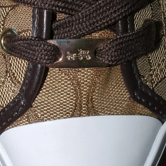 Coach Empire Low Top Logo Sneakers Brown Signature Canvas Wm Sz 10 - Picture 3 of 16